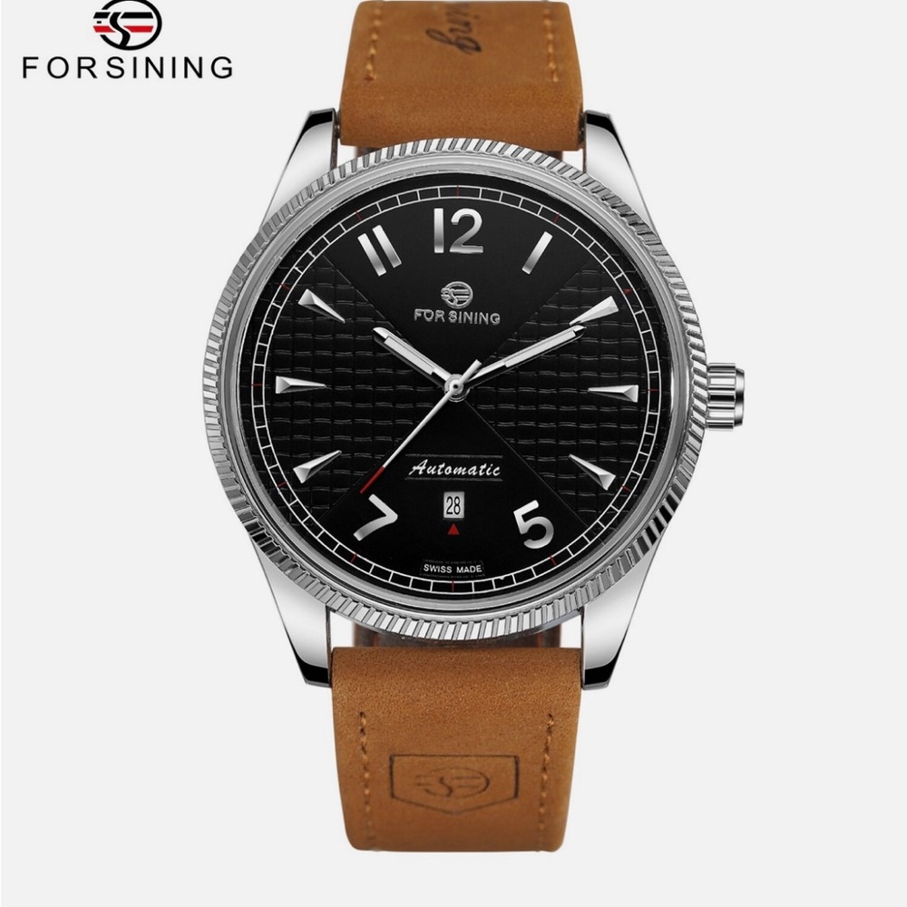 Forsining Automatic Men's Black and Brown leather band Watch